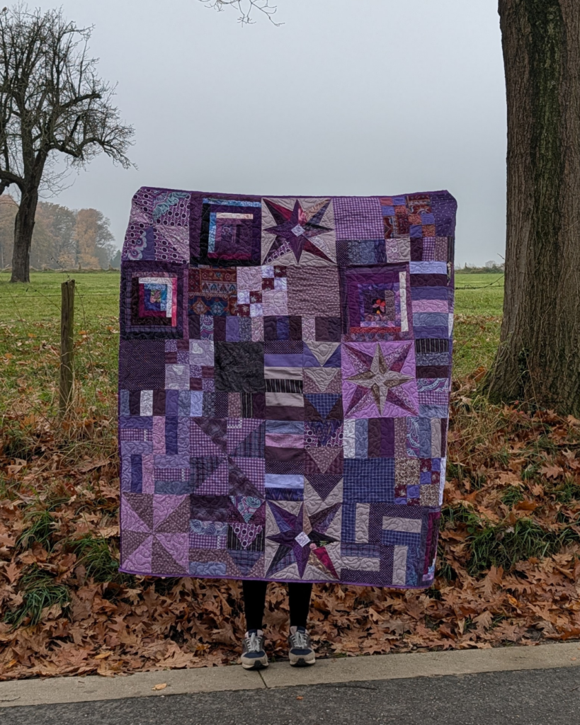 Paarse housewarming quilt full view